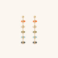 Rainbow of Hope - Multi Stone Pointer Chakra Drop Earrings 1