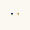 Loving Vibes Lab Blue Opal Heart Earrings 3