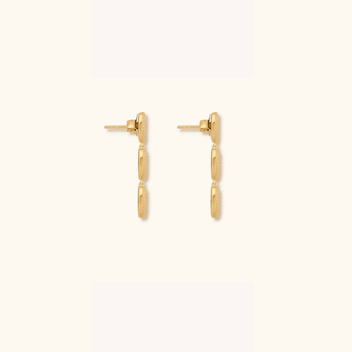 Triple Blessings Evil Eye Mother of Pearl Earrings