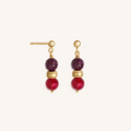 Poised Radiance Garnet & Rhodolite Gold Stud Earrings 3