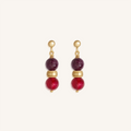 Poised Radiance Garnet & Rhodolite Gold Stud Earrings 1