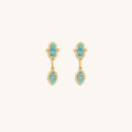 Peaceful Mindset Turquoise Evil Eye & Hamsa Gold Earrings 1