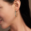 Graceful Strength Turquoise Gold Hoop Earrings 2