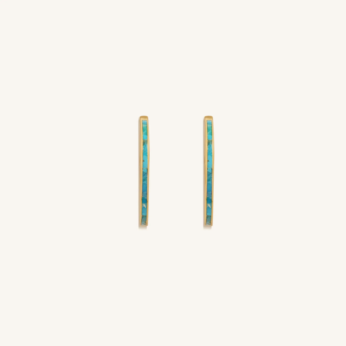 Graceful Strength Turquoise Gold Hoop Earrings