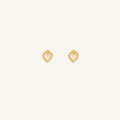 Enchanted Soul Mother of Pearl Heart Gold Earrings 1