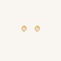 Enchanted Soul Mother of Pearl Heart Gold Earrings - Image 2