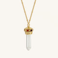 Crown of Abundance Clear Crystal and 7 Chakra Stones Necklace 3