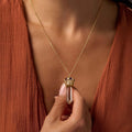 Crown of Abundance Clear Crystal and 7 Chakra Stones Necklace 2
