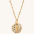 Precious Protection Gold Plated Hamsa Medallion Necklace 1