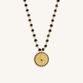 Silent Guard Hamsa Onyx Gold Necklace 1