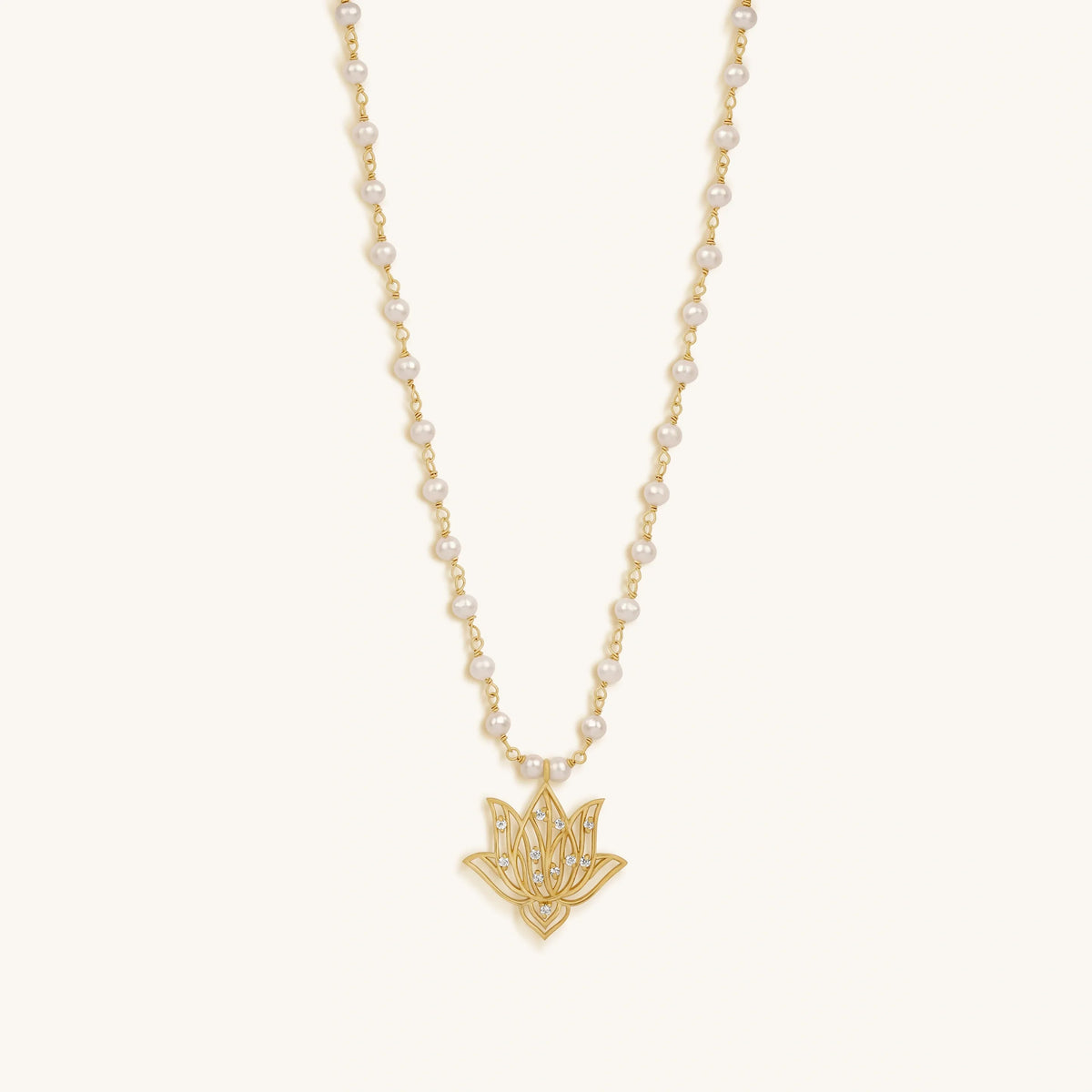 Renewed Intuition Lotus Pearl Necklace