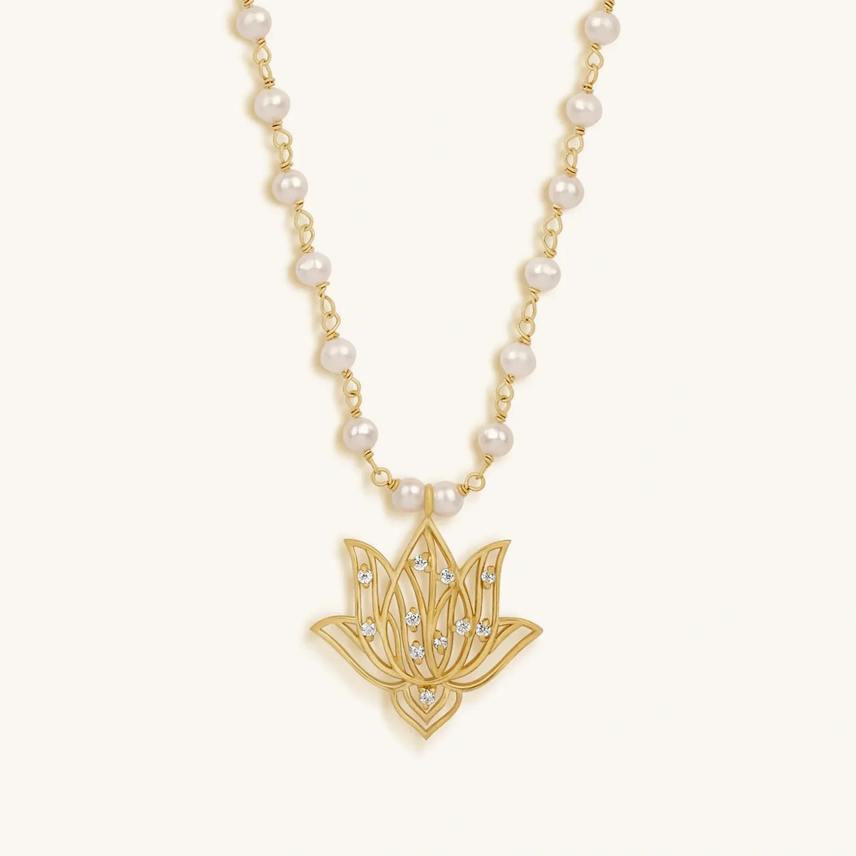 Renewed Intuition Lotus Pearl Necklace
