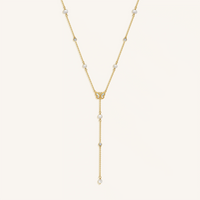 Intuition & Grace Rainbow Moonstone & Pearl Butterfly Gold Necklace