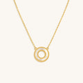 Cherished Flow White Mother of Pearl Karma Circle Gold Necklace 1