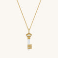 Spiritual Awakening Rainbow Moonstone Key & Lotus Gold Necklace 1