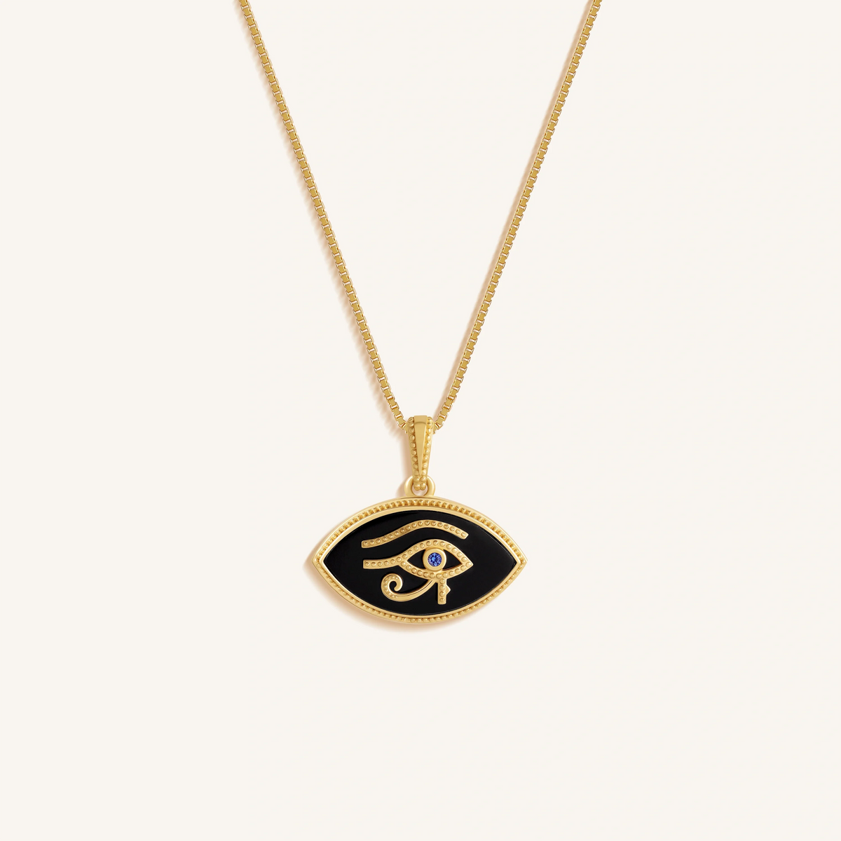 Sacred Gaze Eye of Horus Gold Necklace
