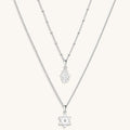 Protected in Faith - Silver Hamsa Star of David Necklace 1