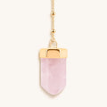 Open Hearted Gold Rose Quartz Evil Eye Double Pointer Necklace 6