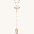 Vibrationally High Gold Citrine Evil Eye Double Pointer Necklace 1