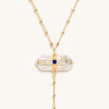 Vibrationally High Gold Citrine Evil Eye Double Pointer Necklace 4