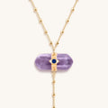 Soothing Remedy Gold Amethyst Evil Eye Double Pointer Necklace 4