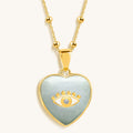 Serene Love Jade Heart Diamond Evil Eye Necklace 5