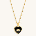 Grounded in Love Black Onyx Heart Diamond Evil Eye Necklace 1