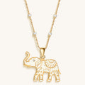 Infinite Wisdom Gold Plated Elephant Pendant Necklace 1