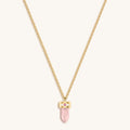 Delicate Guidance - Rose Quartz Evil Eye Pointer Necklace 1