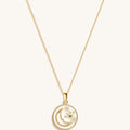 Celestial Impression White Enamel Moon & Stars Necklace 3