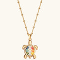 Intuitive Wisdom Multi Symbol Chakra Turtle Necklace 1