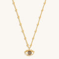 Cheerful Outlook Enamel Evil Eye Pendant Necklace 3