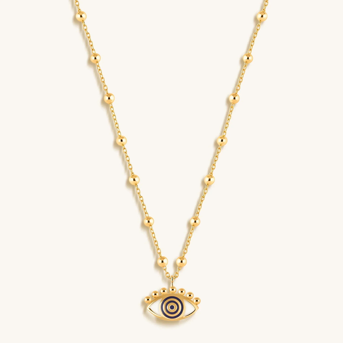 Cheerful Outlook Enamel Evil Eye Pendant Necklace