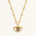 Cheerful Outlook - Enamel Evil Eye Pendant Necklace 1