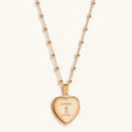 Harmonious Emotions Mother Of Pearl Heart Evil Eye Necklace 3
