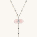Guided by Love Rose Quartz Silver Evil Eye Necklace 3