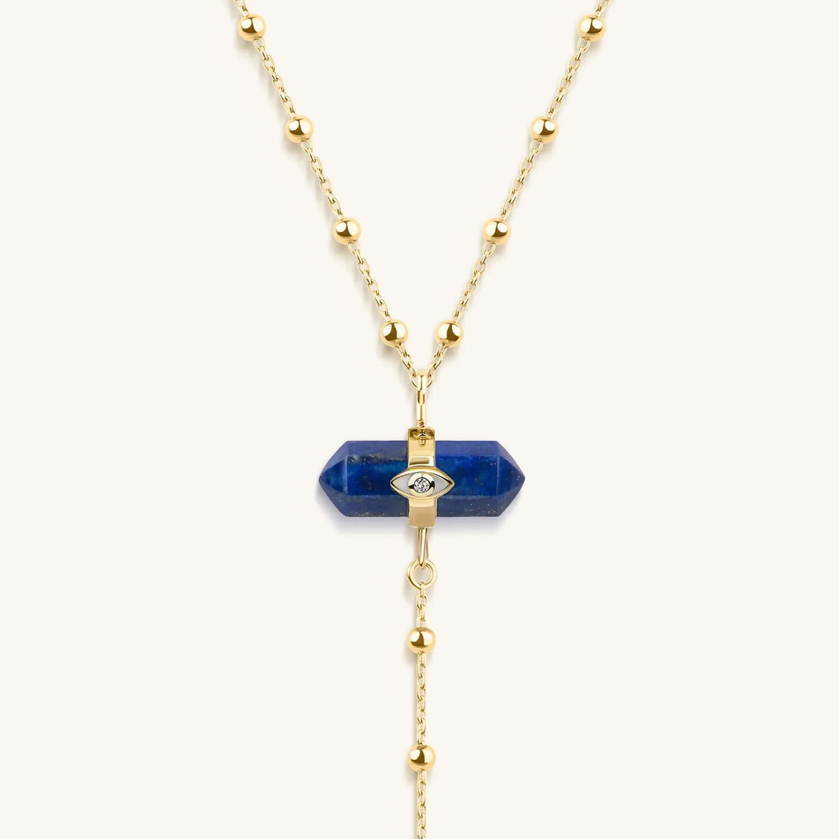 Sacred Integrity Lapis Lazuli Gold Evil Eye Necklace