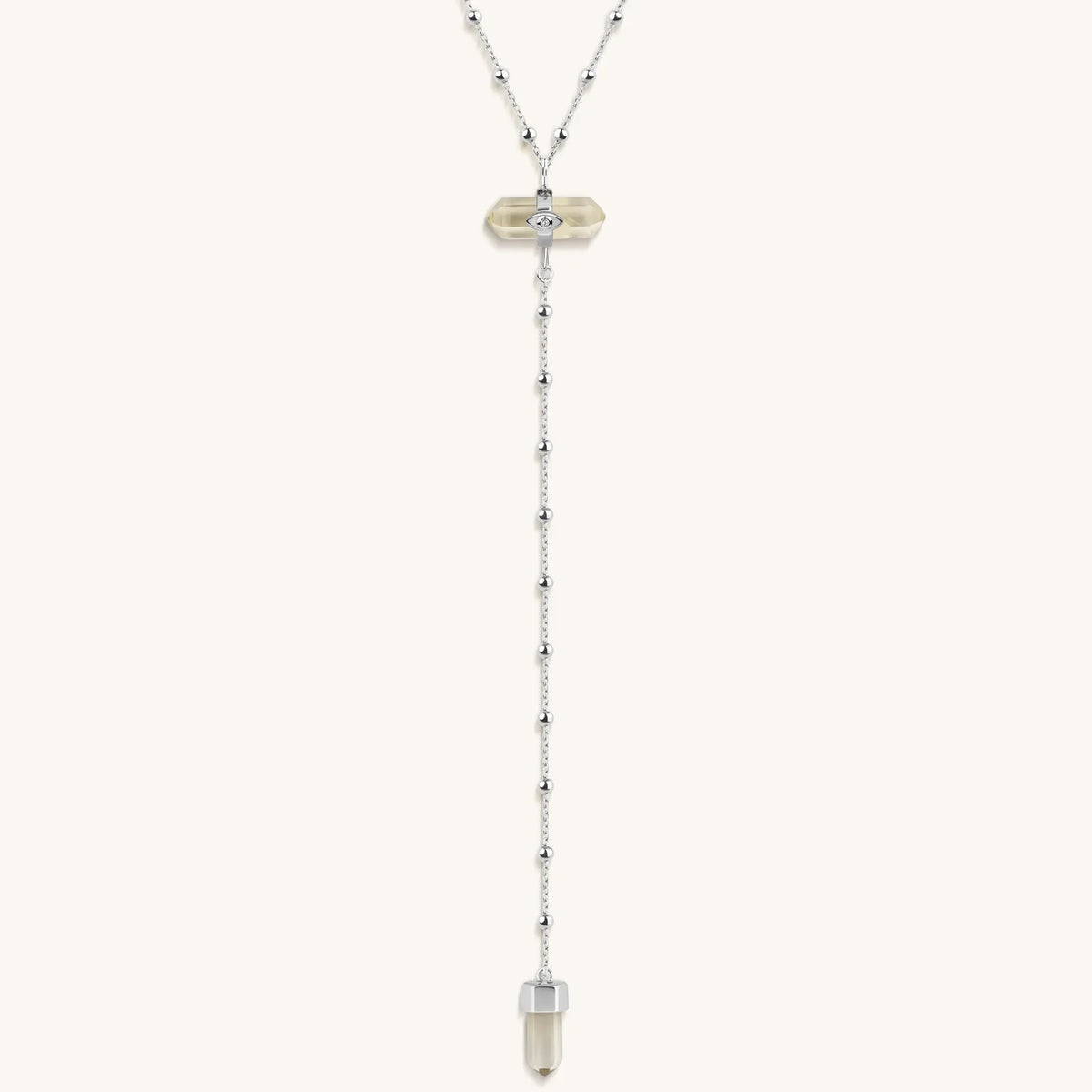 Sunny Soul - Citrine Silver Evil Eye Necklace