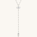 Clear Mind Crystal Quartz Silver Evil Eye Necklace 1