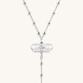 Clear Mind Crystal Quartz Silver Evil Eye Necklace 3