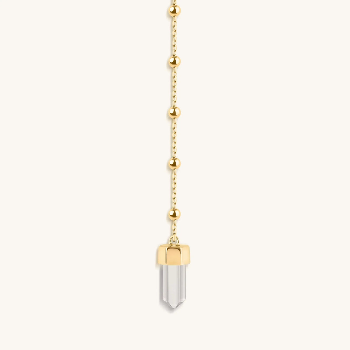 Clear Mind Crystal Quartz Gold Evil Eye Necklace
