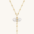 Clear Mind Crystal Quartz Gold Evil Eye Necklace 3