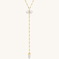 Clear Mind Crystal Quartz Gold Evil Eye Necklace 1
