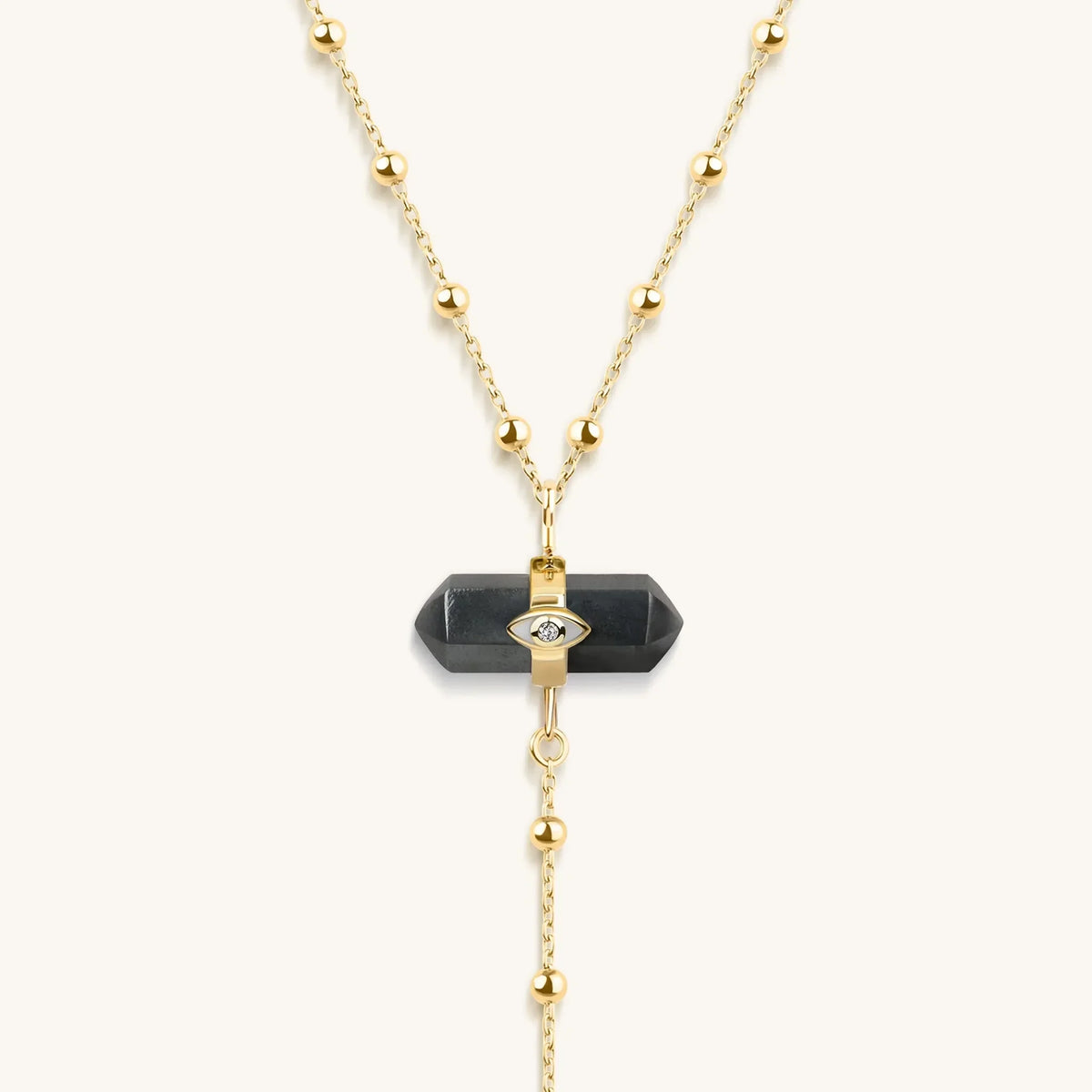 Creator of Positivity Hematite Evil Eye Necklace