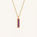 Harmonious Path Amethyst Peace Charm Gold Necklace 1