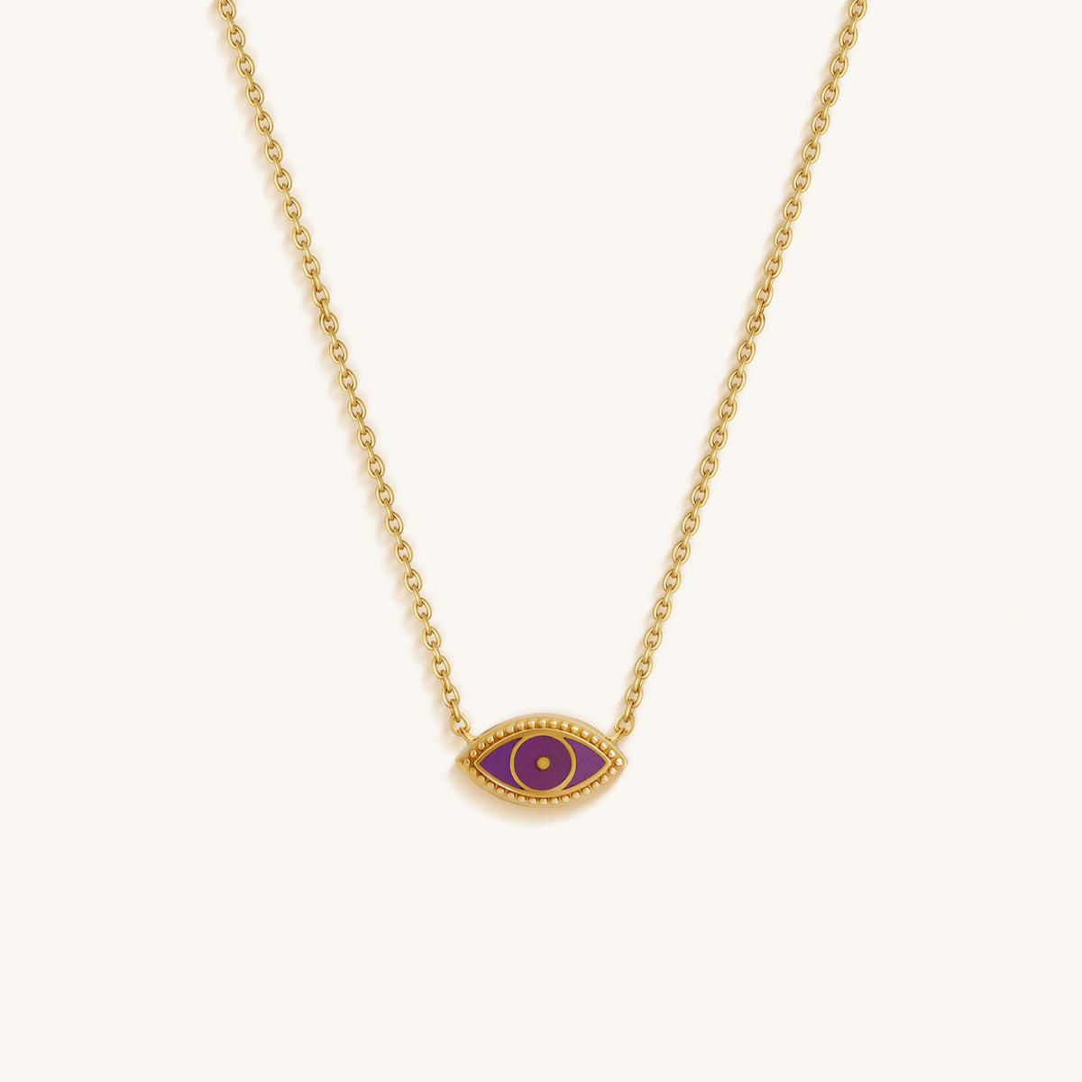 Divine Vision Amethyst Evil Eye Gold Necklace