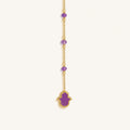 Guardian Spirit Amethyst Hamsa & Evil Eye Gold Necklace 5