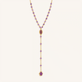 Guardian Spirit Amethyst Hamsa & Evil Eye Gold Necklace 1