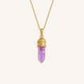 Sacred Tranquility Gold Amethyst Pendant Necklace 1