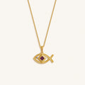 Boundless Wisdom Sapphire Ichthys Bible Nano Chip Necklace 1